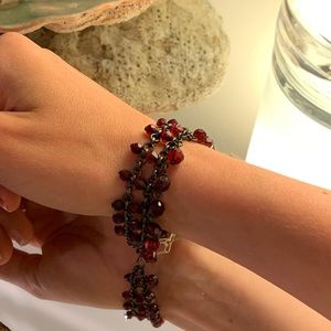 Garnet colored beaded bracelet